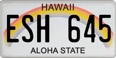 HI license plate ESH645