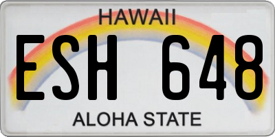 HI license plate ESH648