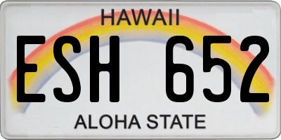 HI license plate ESH652