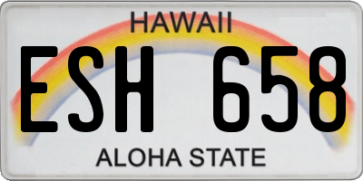 HI license plate ESH658