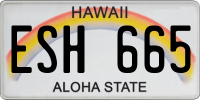HI license plate ESH665