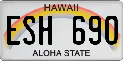 HI license plate ESH690