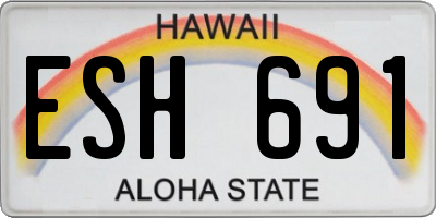 HI license plate ESH691