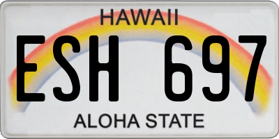 HI license plate ESH697
