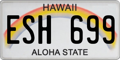 HI license plate ESH699