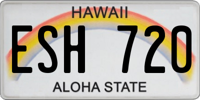 HI license plate ESH720