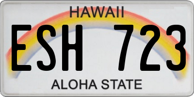 HI license plate ESH723