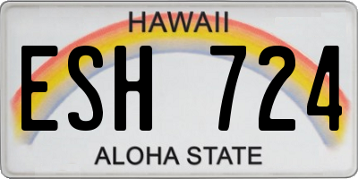 HI license plate ESH724