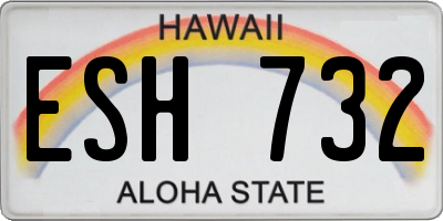 HI license plate ESH732