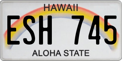 HI license plate ESH745