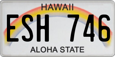 HI license plate ESH746