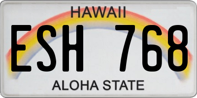 HI license plate ESH768