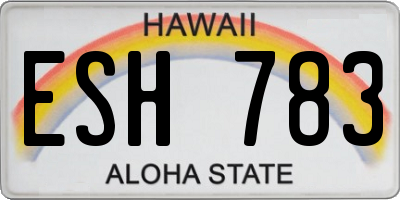 HI license plate ESH783