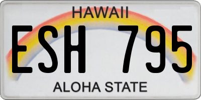 HI license plate ESH795