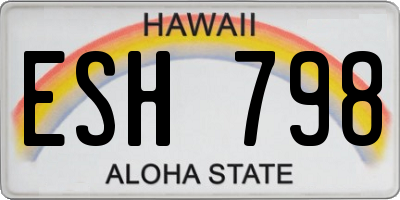 HI license plate ESH798