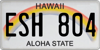 HI license plate ESH804