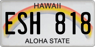 HI license plate ESH818