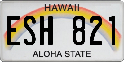 HI license plate ESH821