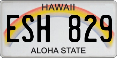 HI license plate ESH829