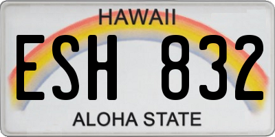 HI license plate ESH832