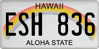 HI license plate ESH836