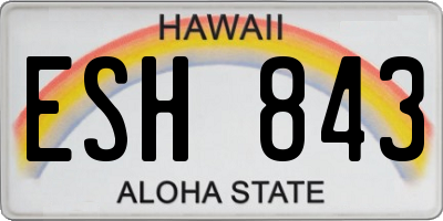 HI license plate ESH843