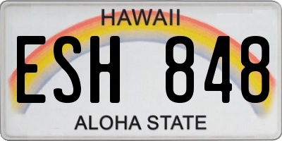 HI license plate ESH848