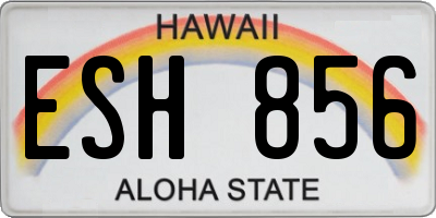 HI license plate ESH856