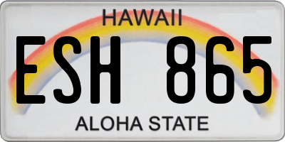 HI license plate ESH865