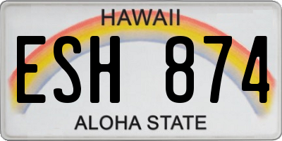 HI license plate ESH874