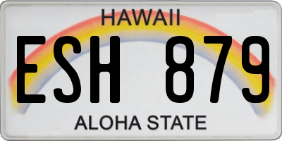 HI license plate ESH879