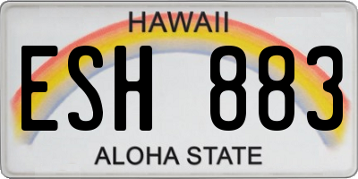 HI license plate ESH883