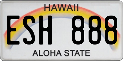 HI license plate ESH888