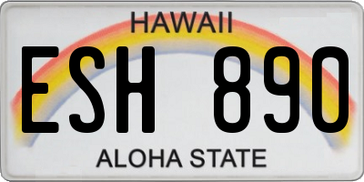 HI license plate ESH890