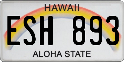 HI license plate ESH893