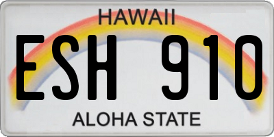 HI license plate ESH910