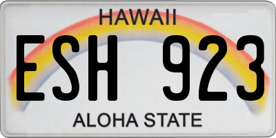 HI license plate ESH923
