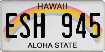 HI license plate ESH945