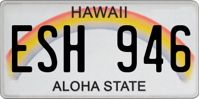 HI license plate ESH946