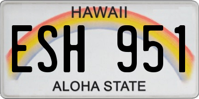 HI license plate ESH951