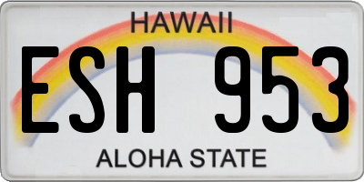 HI license plate ESH953