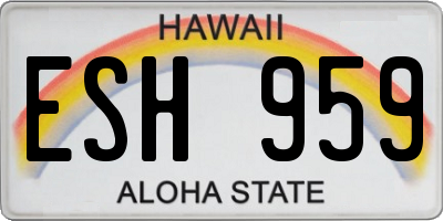 HI license plate ESH959