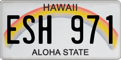HI license plate ESH971