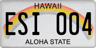 HI license plate ESI004