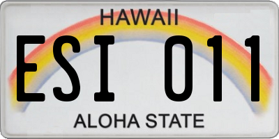 HI license plate ESI011