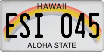 HI license plate ESI045