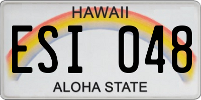 HI license plate ESI048