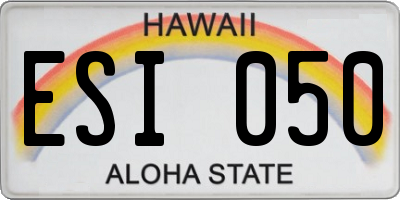 HI license plate ESI050
