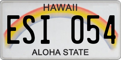 HI license plate ESI054