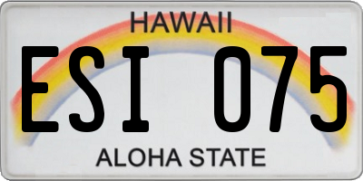 HI license plate ESI075